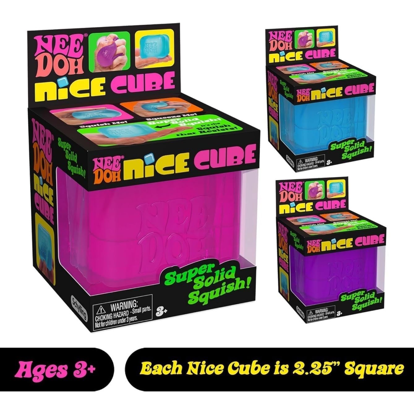 NeeDoh Nice Cube – Solid Squish – 2.25″ Cube - Image 2